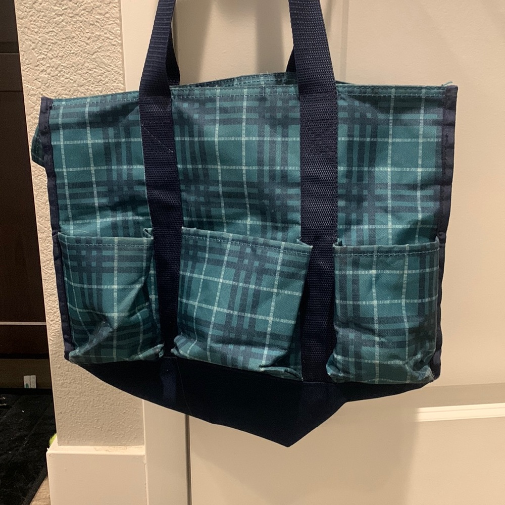 Thirty-One Zip Top Organizing Utility Tote - Totally Tartan
